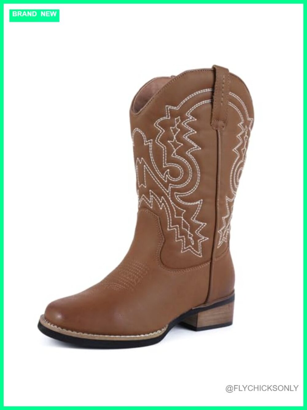 ZOKSOVE Women's Western Cowboy Boots Square Toe Wide Calf Low Heel